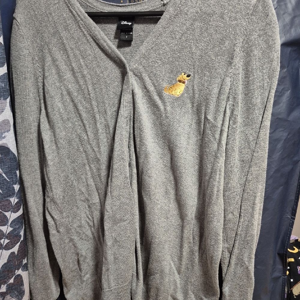 Torrid Heather Gray Cardigan with Embroidered Dog